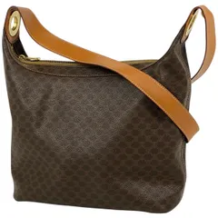 セリーヌ CELINE マカダム柄 ショルダーバッグ ワンショルダー サークルロゴ ショルダーバッグ コーティングキャンバス ブラウン レディース 【中古】