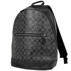 コーチ COACH シグネチャー リュックサック ロゴ バックパック リュック コーティングキャンバス ブラック F78756 レディース 【中古】