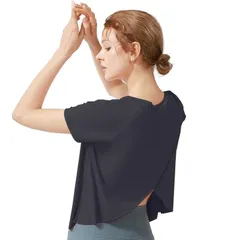 【在庫処分】SKY] プラクティスシャツ 半袖シャツ 優雅 真夏ヨガウェア Tシャツ 吸汗速乾 冷感 UVカット [MORGEN UPF15 ストレッチ インナー ワンポイント トレーニング レディース ジュニア バレエ ダンス ランニング フィットネス YJ