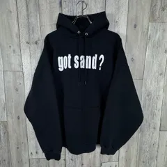 OLD Hanes 90s ヘインズ ULTIMATE COTTON printpro got sand ? プリント 裏起毛 スウェット スエット パーカー メンズ XL サイズ