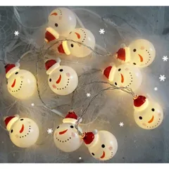 【新品】 〈HOTEISON〉クリスマス 飾り LED ライト サンタ イルミネーション 2m 10球 電池式 雪だるま 1