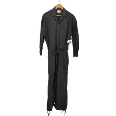 CAMPHOR WOOD ブラックジャンプスーツ open collar belted assort l/s jump suit / 開襟ベルト付きアソート