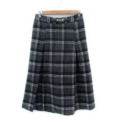 グローブ grove フレアスカート ロング丈 チェック柄 M マルチカラー グレー 黒 ブラック /SM19