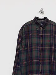 【Polo RALPH LAUREN】90s L/S ボタンダウンチェックネルシャツ 170 ポロラルフローレン ポニー無し ヴィンテージ 古着