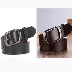 レディース　細ベルト　2本セット　本革調　レザー　茶　黒　人気　おしゃれ