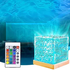 【新品】 MuGaoDee ナイトライト オーロラランプ 【16種類RGB光色・7段階輝度調節】ウォーターパターン テーブルランプ LED卓上ライト lamp リモコン付き ライト おしゃれ LEDライト 回転ウォーターリップル ナイトライト 撮影/自宅/装飾