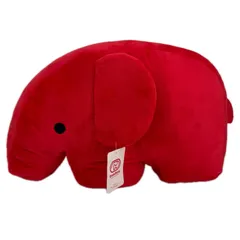 ドウシシャ ドムドムバーガー ダイカットクッション  ドムゾウくん ぬいぐるみ  赤 タグ付き