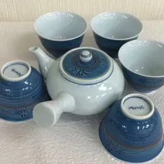 昭和レトロ　有田焼　宗真窯　急須　湯呑み　セット　寿司桶付き