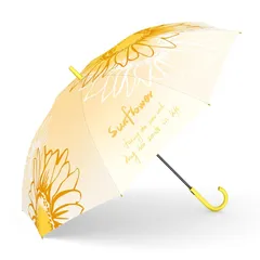 BP SUNNY レディース 長傘 おしゃれ 丈夫 ジャンプ傘 超軽量 UVカット ワンタッチを自動的に開く 超撥水 晴雨兼用傘、全長約89cm、親骨約63.5cm、直径約107cm、重量約450g （ひまわり） 1