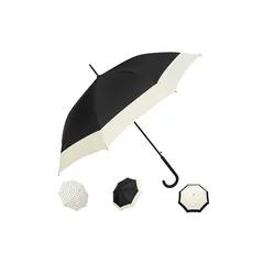 Aiyoupinレディース傘シンプル色傘 高強度傘 丈夫 撥水 耐風 レディース おしゃれ 超軽量 長傘210T 超撥水 ジャンプ グラスファイバー 雨傘 晴雨兼用 通勤通学 長傘 女性 (ブラック) 1