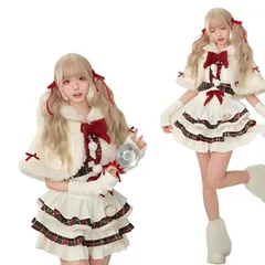 【新品】 [スフォン] サンタワンピース コスプレ 可愛い レディース 大きいサイズ サンタクロース クリスマスロリータ 洋服 衣装 仮装 クリスマス レディース パーティー プレゼント christmas 学園祭 文化祭 雰囲気 お呼ばれ イベント 大人 0