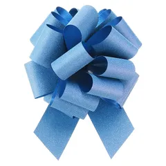 【新品】 uxcell 10個6"グリッターカーラージプルボウギフトラッピングボウクリスマスフラワープレゼント誕生日結婚式車 ライトブルー
