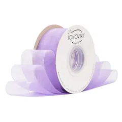 【新品】 【JOKOVIKI】ライトオーキッドオーガンジーリボン 38mm幅 - ギフト包装、ブーケ、リボン、フラワーアレンジメント、ウエディングドレス、クリスマスツリー飾りに最適 - 45メートル/巻
