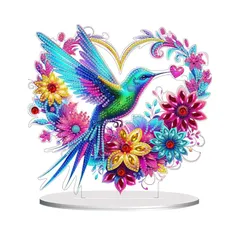 【新品】 Awesocrafts ダイヤモンドアート テーブルトップ オーナメント 鳥の花輪、5D ダイヤモンドペインティング 卓上装飾 特殊形状 クリスタルアート クリスマス デスクトップ装飾 (鳥)