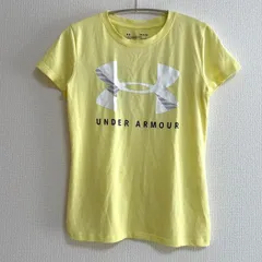 【美品】UNDER ARMOUR アンダーアーマー レディース S ヒートギア Tシャツ 黄 イエロー 吸汗速乾 スポーツ ジム ランニング 半袖 トレーニングウェア