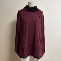 KN3381 ＊5L 大きいサイズ 退職チュニック ボルドー 長袖 チェニック