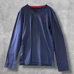 ♪ BLACK LABEL CRESTBRIDGE ブラックレーベル　クレストブリッジ　長袖カットソー サイズ2 ネイビー　ロゴ刺繍　ロンT メンズ