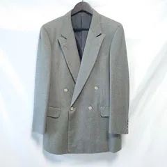 BURBERRYS prestige collection テーラード ダブル ジャケット 銀ボタン ウール    カシミア混   シルバーボタン バーバリーズ  ネーム刺繍あり メタルボタン サイズ175   グレー
