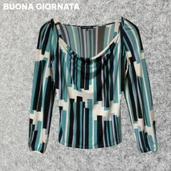 BUONA GIORNATA ストライプデザイン長袖トップス Mサイズ