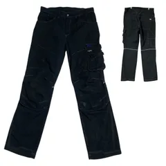 カーゴパンツ ディッキーズ ダブルニーワークパンツ ブラック ロゴ メンズ 古着 パンツ