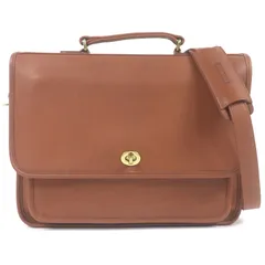 極美品□COACH コーチ オールドコーチ 5181 グラブタンレザー 2WAY ショルダーバッグ ブリーフケース ロゴチャーム付き ブラウン メンズ