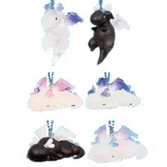 クオリア 〜glass工房ココロイロ〜 プチドラゴン マスコットボールチェーン × 6種セット ガチャガチャ カプセルトイ 