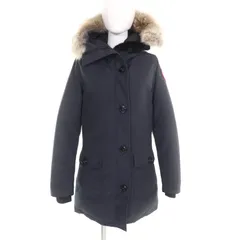 美品★CANADA GOOSE カナダグース 2603JL ブロンテ パーカ ヘリテージ ファー・フード・ロゴワッペン付 ZIP UP ダウンコート ネイビー S カナダ製 正規品 レディース