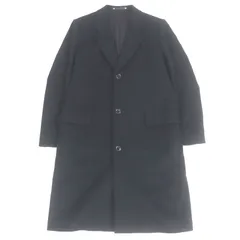 美品□Paul Smith ポールスミス カシミヤ100％ 無地 裏ドット柄 シングル チェスターコート ロングコート ブラック M 日本製 正規品 メンズ