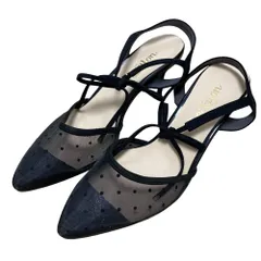 美品 Le Talon ルタロン ドット メッシュサンダル サイズ24cm ブラック レディース 古着 中古 USED