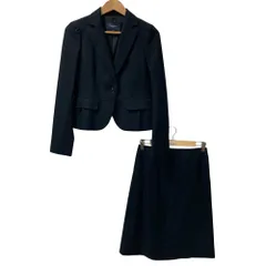 美品 BURBERRY LONDON バーバリー 裏地チェック柄 1B ジャケット スカート スーツ セットアップ サイズ38 ブラック レディース 古着 中古 USED