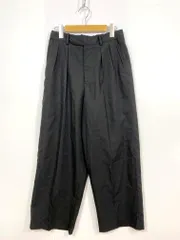 WYM LIDNM ウィムバイリドム HIGH TWISTED GABA WIDE TUCK SLACKS ワイドスラックス パンツ sizeS/黒 ■■メンズ
