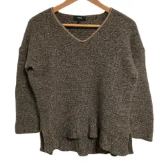 美品 Theory セオリー CASHMERE KARENIA MOULINE カシミヤ ニット セーター Sサイズ ブラウン レディース 古着 中古 USED