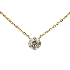美品 agete アガット 1Pダイヤモンド 0.2ct K18YG チェーンネックレス 10184116047 イエローゴールド レディース 古着 中古 USED