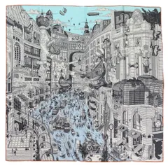 【希少！】HERMES エルメス カレ90 フォーブルのグランプリ ホワイト 1119045590014.jpg