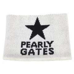 【超美品】パーリーゲイツ ニットネックウォーマー 白×黒 星 ウール混 スター FR  ゴルフウェア PEARLY GATES