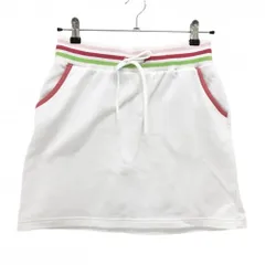 【美品】アディダス スカート 白×ピンク×ライトグリーン レディース L/G ゴルフウェア adidas