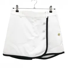 【新品】サマンサタバサNo.7 キュロットスカート 白×黒 前ボタン ロゴワッペン  レディース 38(M) ゴルフウェア Samantha Thavasa