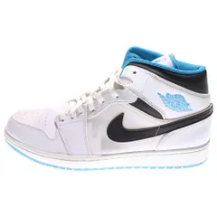 NIKE (ナイキ) AIR JORDAN 1 MID エアジョーダン1 ホワイト/レーザーブルー ミッドカットスニーカー ホワイト/ブルー US13/31cm 554724-141