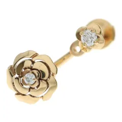 CHANEL (シャネル) カメリア 2Pダイヤ シングルピアス K18PG ピンクゴールド 片耳