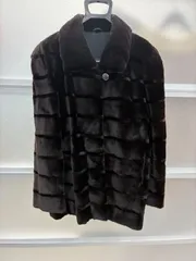 N 処分価格【ヴィンテージ】ブラック レディース ファーコート 毛皮 黒 アウター レディース 保温 肌触り良好