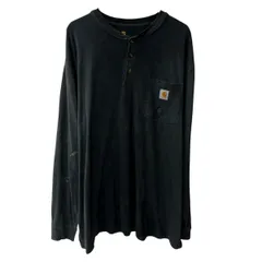 Carhartt 長袖 ロゴTシャツ XL ブラック カーハート ヘンリーネック ロンT カットソー トップス 春物 a711-5317のサムネイル