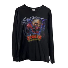 Hanes 長袖 プリントTシャツ M ブラック ヘインズ コットン100% スカル バイク ロンT カットソー トップス 春物 a711-5319のサムネイル