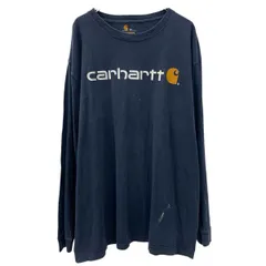 メキシコ製 Carhartt 長袖 プリントTシャツ 2XL ネイビー カーハート プルオーバー オリジナルフィット ビッグプリント 春物 a711-5333のサムネイル
