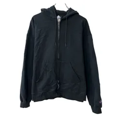 Champion プリントスウェット パーカー X L ブラック チャンピオン フーディー ジップアップ カットソー トップス 秋物 a711-5253