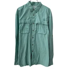 L.L.Bean 長袖 無地シャツ XL ライトブルー エルエルビーン 無地 シンプル ボタンダウン 胸ポケット フィッシング トップス 春物 a711-5357のサムネイル