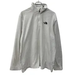THE NORTHFACE フリースジャケット L ホワイト ザノースフェイス ハーフジップ 刺繍ロゴ フリース アウトドア 無地 秋物 a711-5385