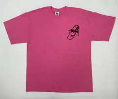OLD STUSSY 90s 白タグ USA製 L ピンク スケート Tシャツ オールド ステューシー ヴィンテージ vintage バックプリント メンズ