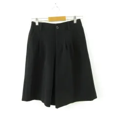 グリーンレーベルリラクシング ユナイテッドアローズ green label relaxing ハーフパンツ タック ストレッチ 黒 38 *A585