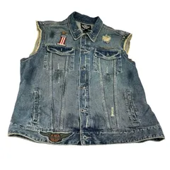 186000 Harley-Davidson ハーレーダビットソン デニムベスト XL メンズ