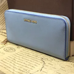 マイケルコース 長財布 ラウンド 水色 カード 札入れ FX382
